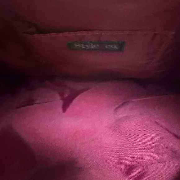 Style & Co Red Clutch Silver Handle Y2K Style 2000s Evening Bag - Picture 4 of 5